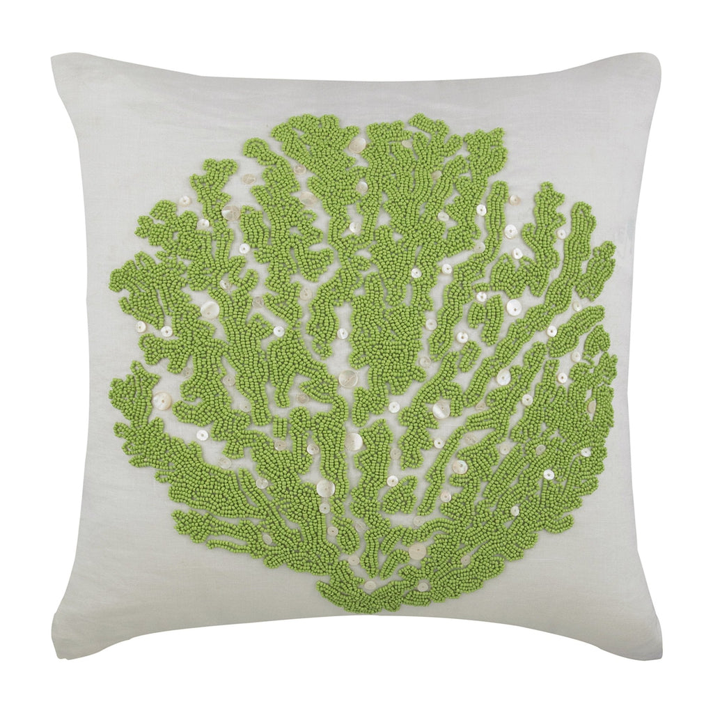 Deep Sea Weeds - Ivory Cotton Linen Decorative Euro Sham