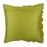 Diamonds And Ruffles - Green Satin Throw Cushion Cover