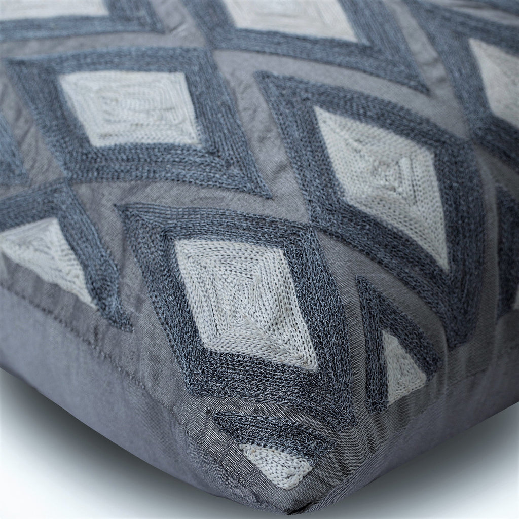 Dream Magnet - Metallic Blue Faux Leather Throw Pillow Cover