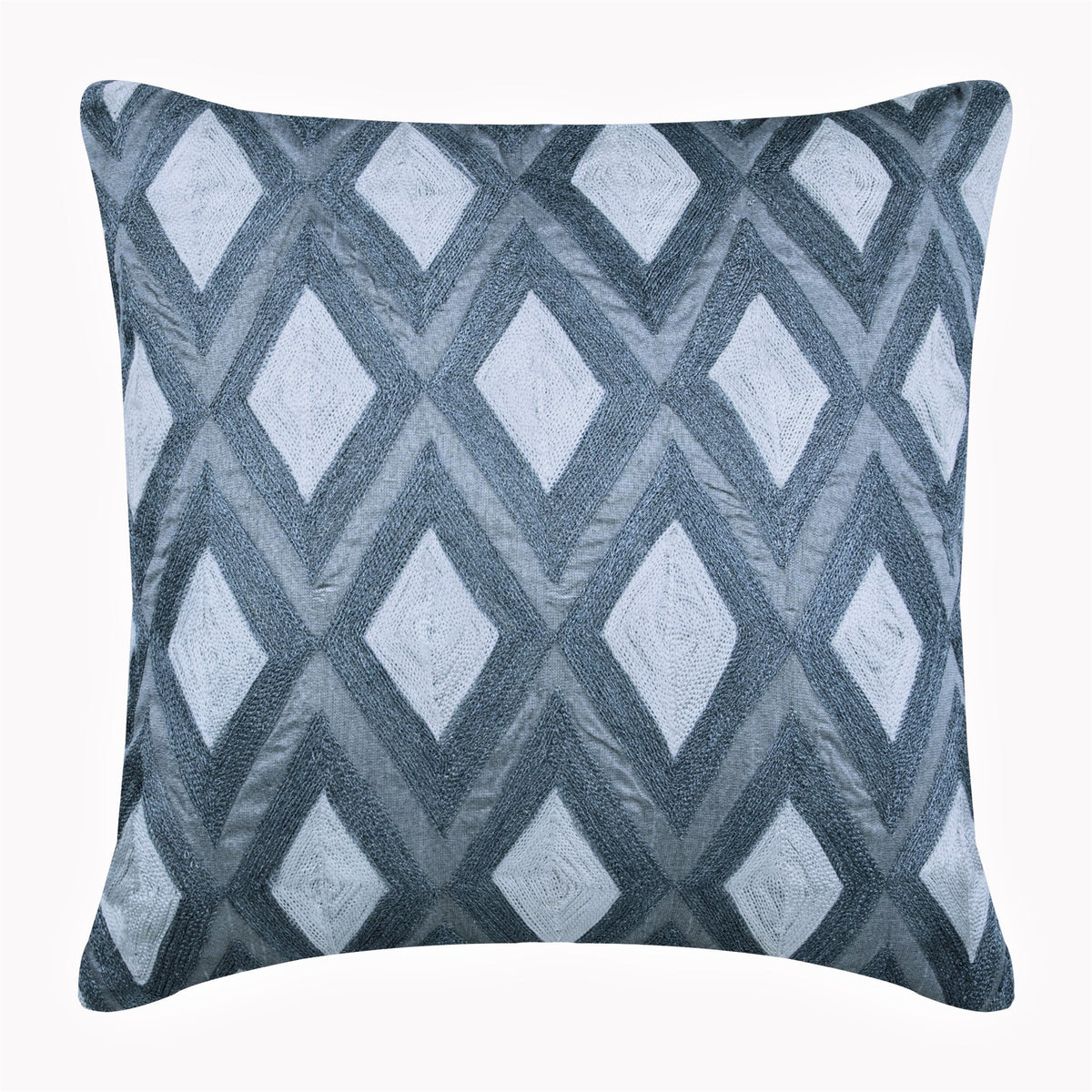 Dream Magnet - Metallic Blue Faux Leather Decorative Euro Sham