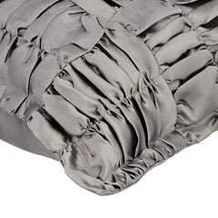 Dreamy Grey - Silver Satin Throw Pillow Cover