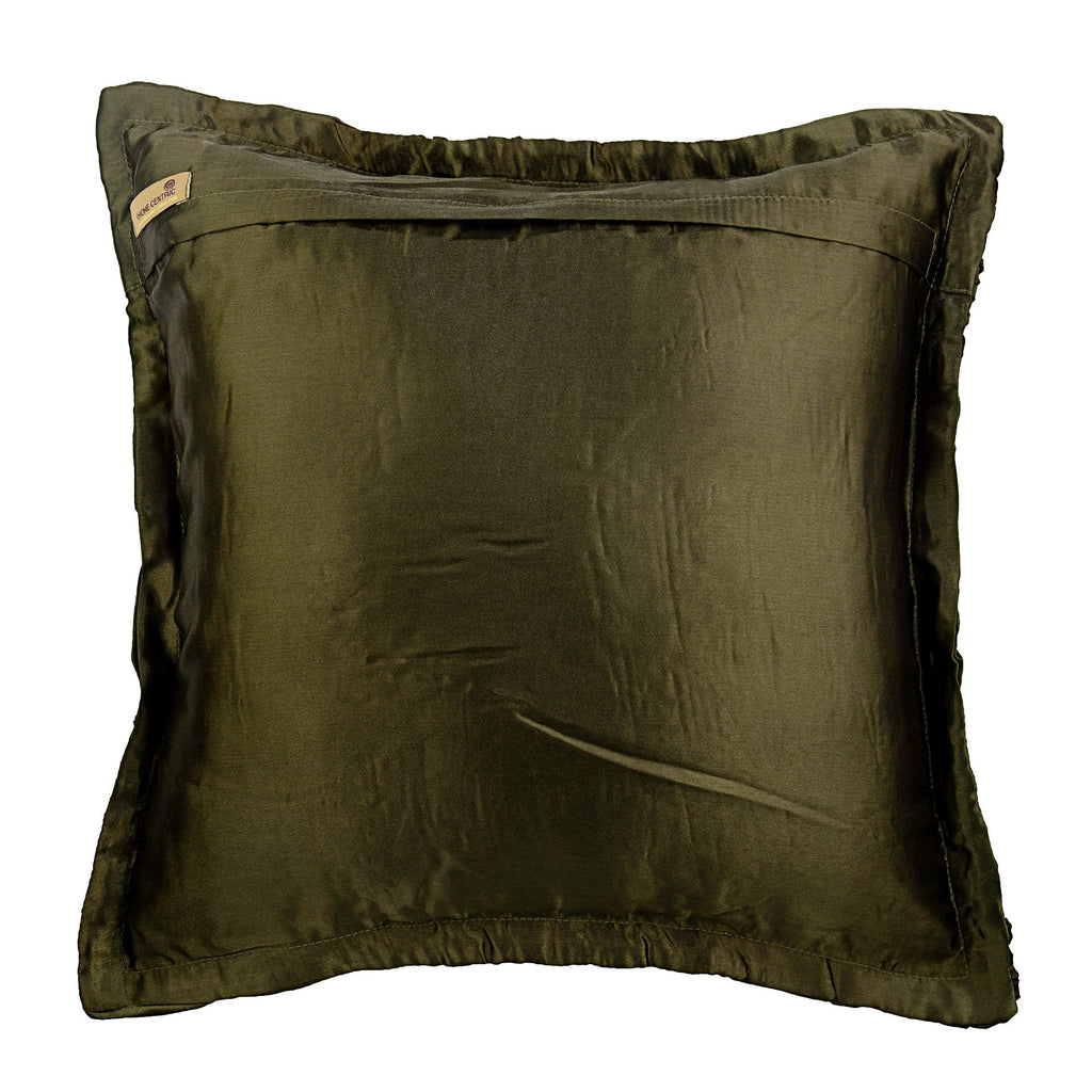 Dreamy Olive - Olive Green Satin Decorative Euro Sham