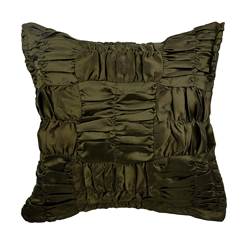 Dreamy Clover Green - Clover Green Satin Throw Pillow Cover