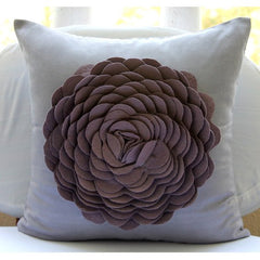 Dreamy Rose - Purple Suede Throw Pillow Cover