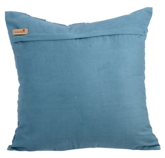 Dull Blue Love Tune - Dull Blue Faux Suede Throw Pillow Cover
