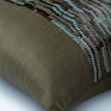 Earthy Delight - Earthy Green Art Silk Decorative Euro Sham