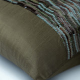 Earthy Delight - Earthy Green Art Silk Throw Pillow Cover