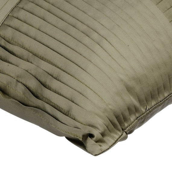 Earthy Elements - Taupe Green Art Silk Throw Pillow Cover