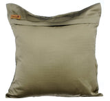 Earthy Elements - Taupe Green Art Silk Throw Pillow Cover