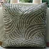 Pearl Nostalgia - Gray Art Silk Decorative Euro Sham