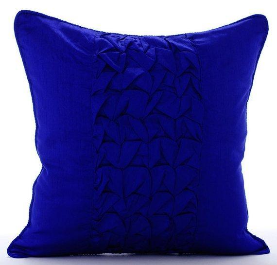 Electric Blue Knots - Blue Art Silk Decorative Euro Sham
