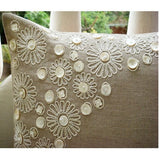 Elegance - Natural Beige Cotton Linen Decorative Euro Sham