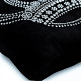 Emperors Crown - Black Velvet Decorative Throw Cushion Cover