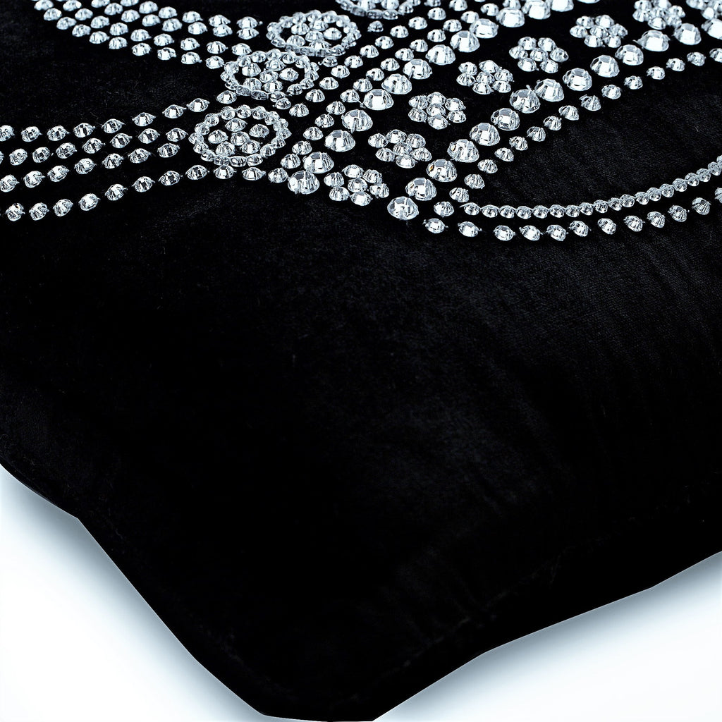 Emperors Crown - Black Velvet Decorative Euro Sham