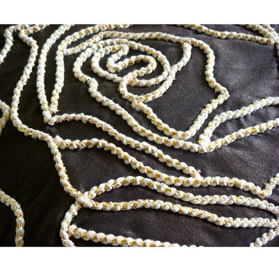 Enchanted Rose - Dark Brown Art Silk Decorative Euro Sham