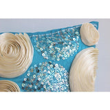 Eternity - Aqua Blue Art Silk Throw Pillow Cover