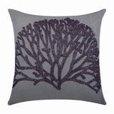 Faraway Tree - Gray Cotton Linen Decorative Euro Sham