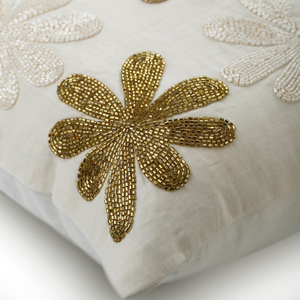 Floral Geisha - Ivory Linen Decorative Euro Sham