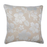 Floral Lady - Beige Jacquard Silk Decorative Euro Sham