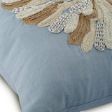 Flower Bud - Light Blue Cotton Linen Decorative Euro Sham