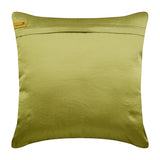 Flower Jewel - Earthy Green Silk Throw Pillow Cover