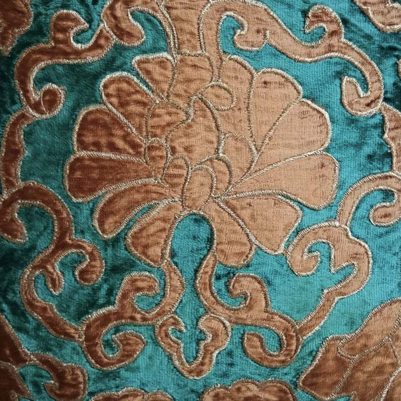 Flutter Bye - Peacock Green Velvet Decorative Euro Sham