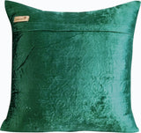 Flutter Bye - Peacock Green Velvet Throw Pillow Cover
