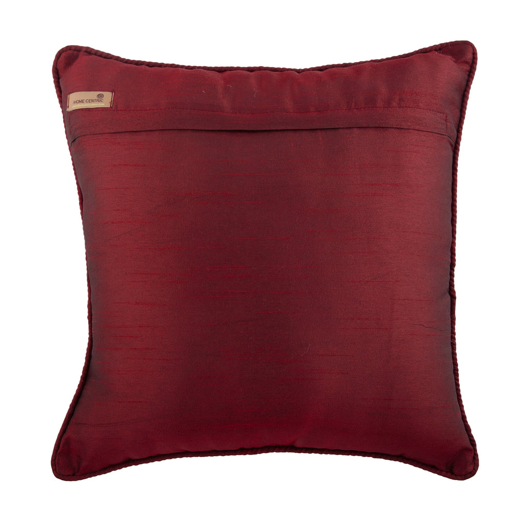 Foiled Red Decor - Red Jacquard Throw Pillow Cover