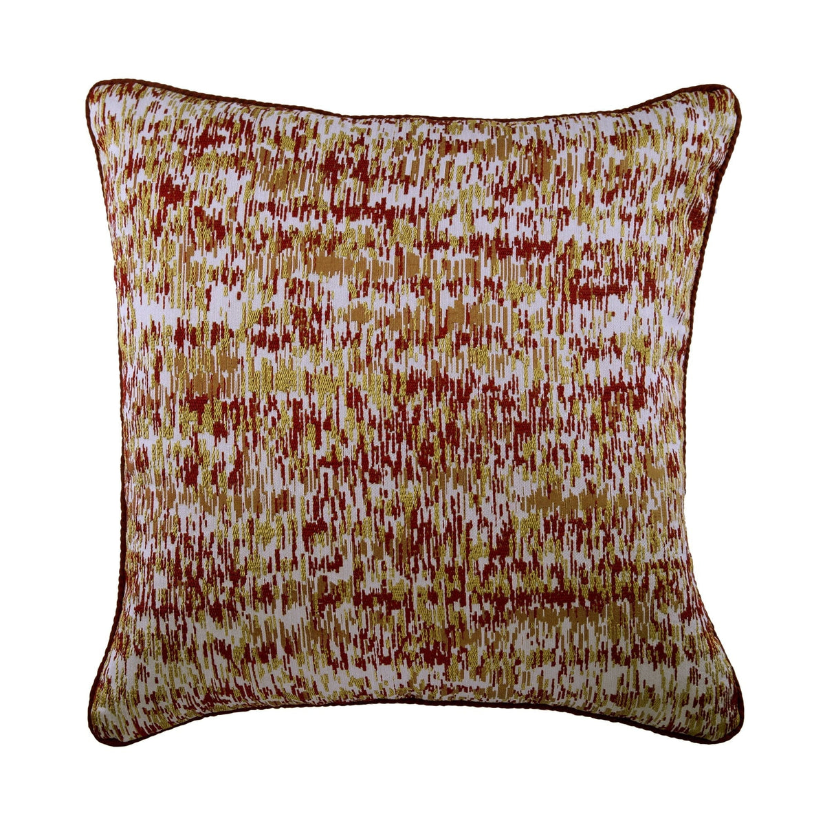 Foiled Red Decor - Red Jacquard Decorative Euro Sham