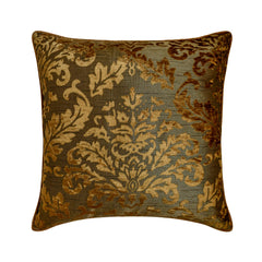 Folding Flames - Olive Green Velvet Throw Cushion Cover