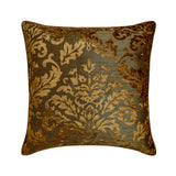 Cayenne Red Damask - Cayenne Red Burnout Velvet Throw Pillow Cover