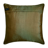 Folding Flames - Olive Green Velvet Throw Cushion Cover