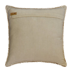 Folk Song - Beige Linen Throw Cushion Cover