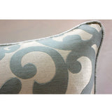 Forever Damask - Blue Jacquard Weave Throw Pillow Cover