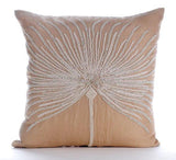 Fragrant Dream - Beige Cotton Linen Decorative Euro Sham