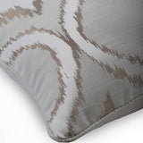 Frost Damask - Beige Jacquard Silk Throw Pillow Cover