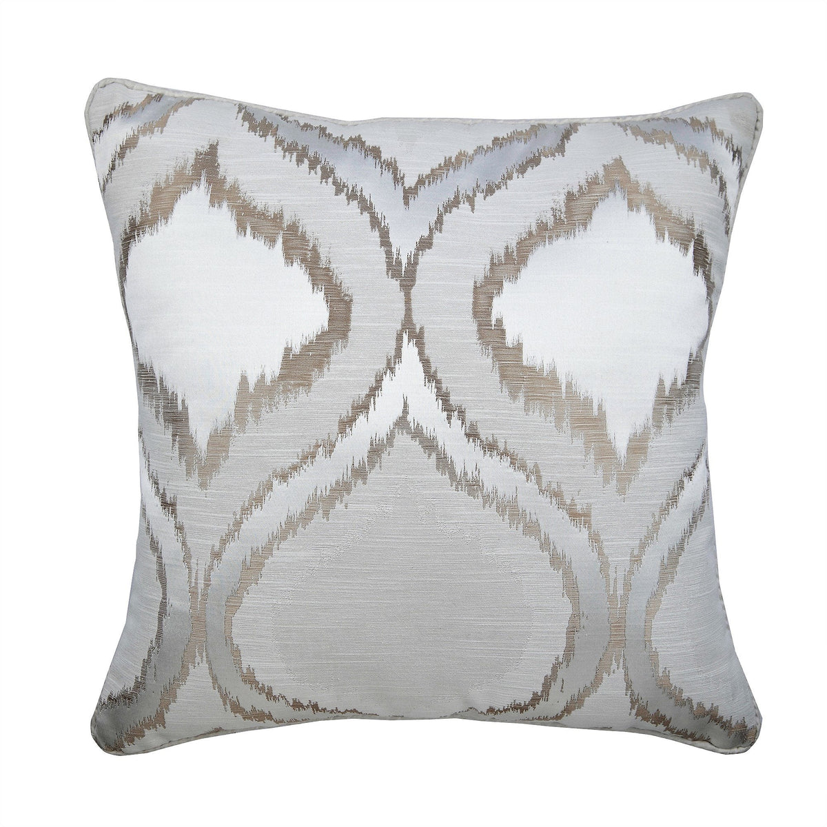Frost Damask - Beige Jacquard Silk Decorative Euro Sham