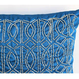 Geometric Royal Blue - Royal Blue Art Silk Decorative Euro Sham