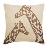 Giraffe Talk - Natural Beige Linen Decorative Euro Sham