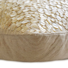 Glazed Pearls - Natural Beige Cotton Linen Throw Pillow Cover