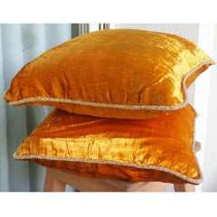 Glorious Flame - Gold Velvet Decorative Euro Sham
