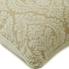 Glow Ivory Damask - Ivory Jacquard Silk Throw Pillow Cover