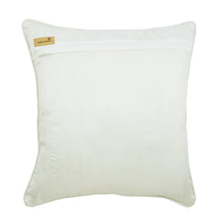 Glow Ivory Damask - Ivory Jacquard Silk Throw Pillow Cover