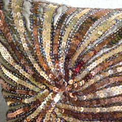 Gold Bloom - Brown & Gold Art Silk Throw Pillow Cover