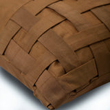 Gold Brown Bricks - Gold Brown Art Silk Decorative Euro Sham