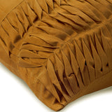 Gold Brown Pleats Pintucks Throw Pillow Cover