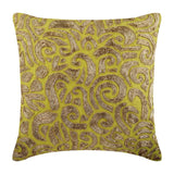 Gold Carnival - Green Cotton Linen Decorative Euro Sham