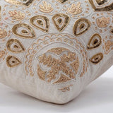 Gold Charm - Natural Beige Cotton Linen Decorative Euro Sham
