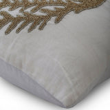Gold Coral Hunt - Ivory Cotton Linen Decorative Euro Sham