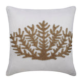 Gold Coral Hunt - Ivory Cotton Linen Decorative Euro Sham